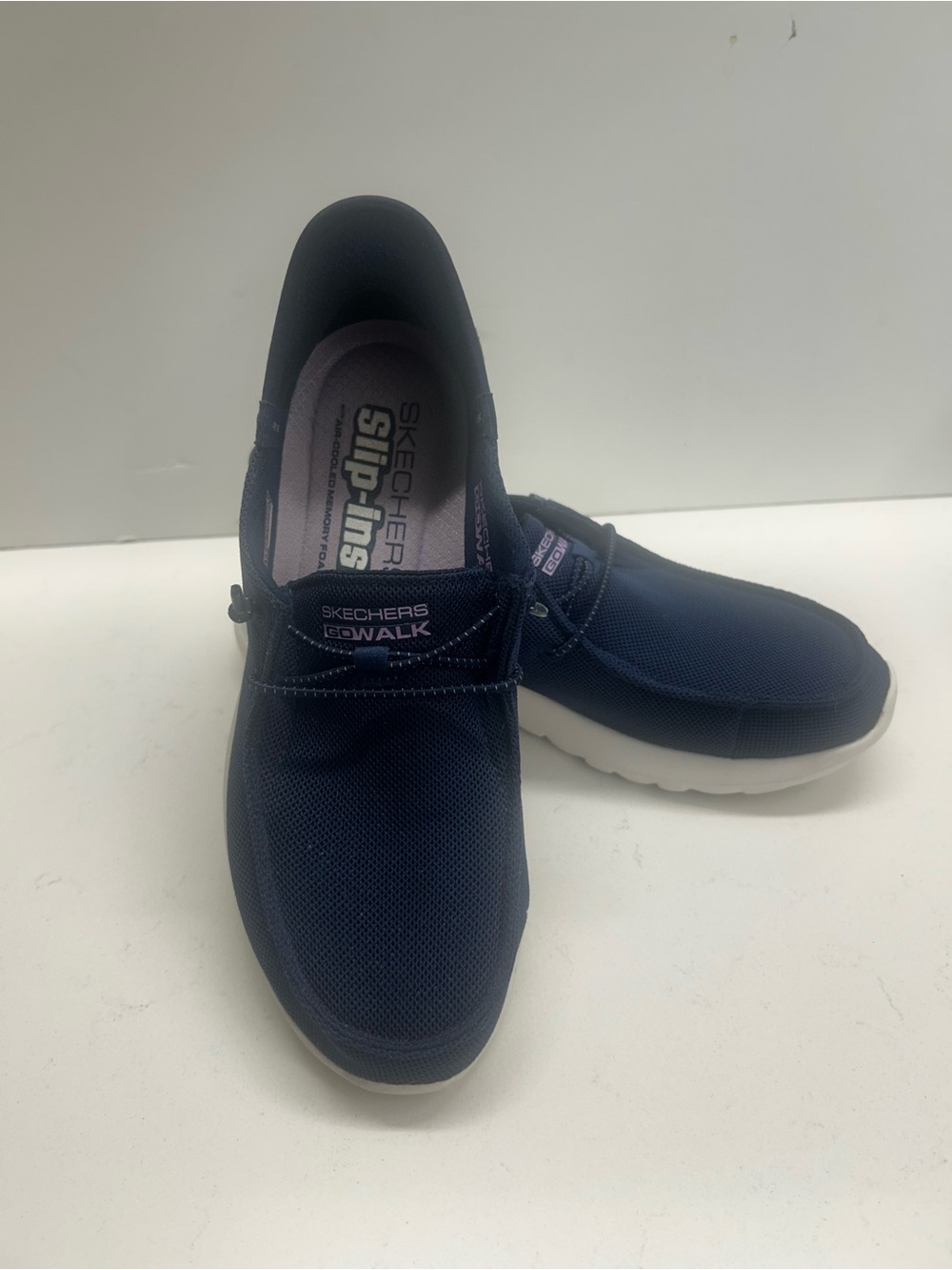 Skechers GOwalkโ Navy Slip-On Fantasia Walking Shoes Size 7.5
